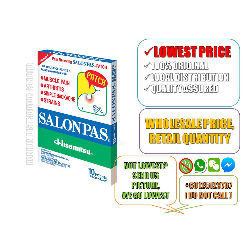 image of Salonpas Pain Relieving Patch 10 Patches (Pain Relief Patch, Neobun Patch)
