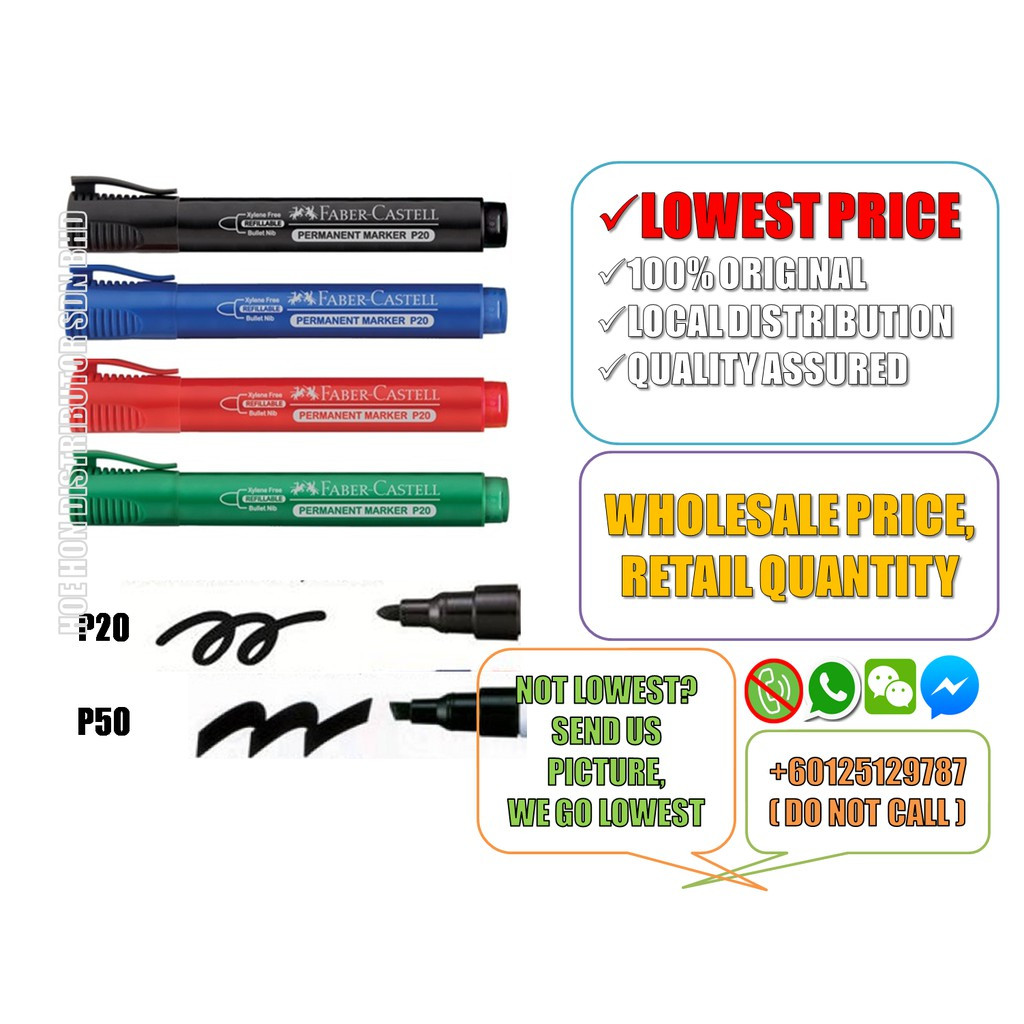 image of Faber Castell Permanent Marker P20 / 500 , P50 / 509 (Made In Malaysia)