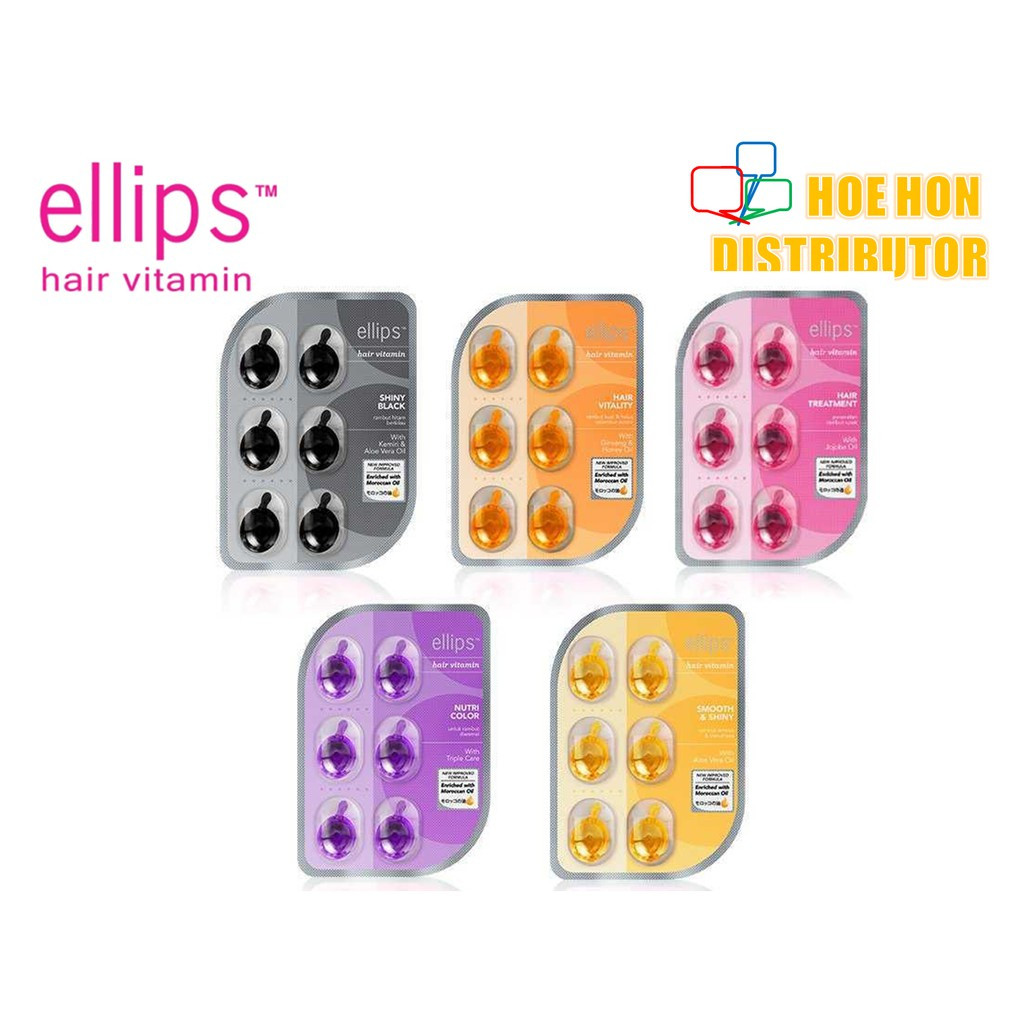 image of Ellipps Hair Vitamin Treatment Nutri Color Smooth Shiny Black Vitality 6 Capsule