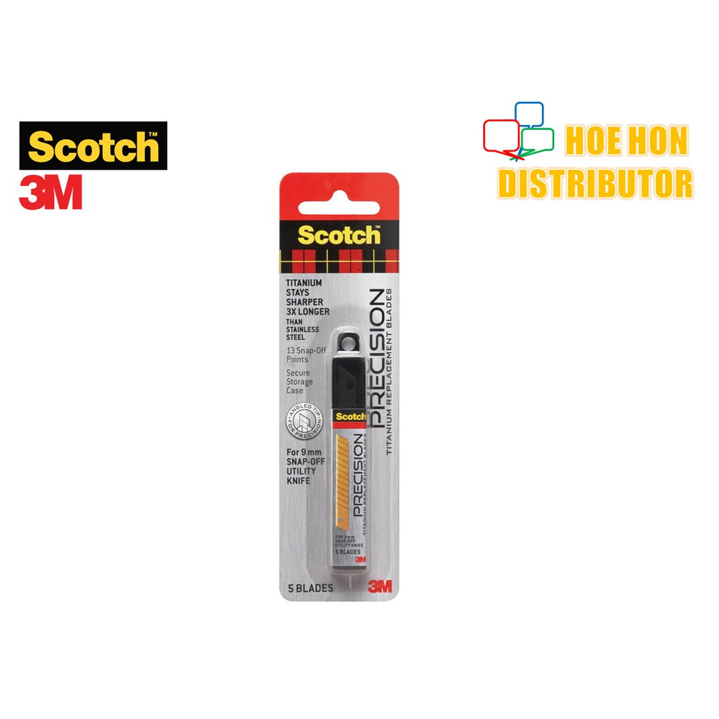 3M Scotch Precision Titanium Replacement / Refill Blade 9mm 5pc 3M Scotch Precision Titanium Replacement / Refill Blade 9mm 5pc
