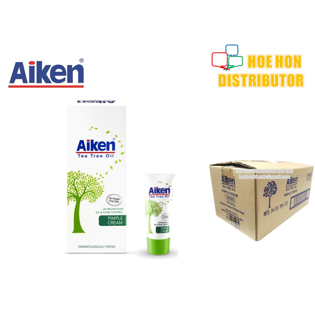 image of Aiken Tea Tree Oil Pimple Cream / Krim Jerawat (Oil & Acne Control) 20g