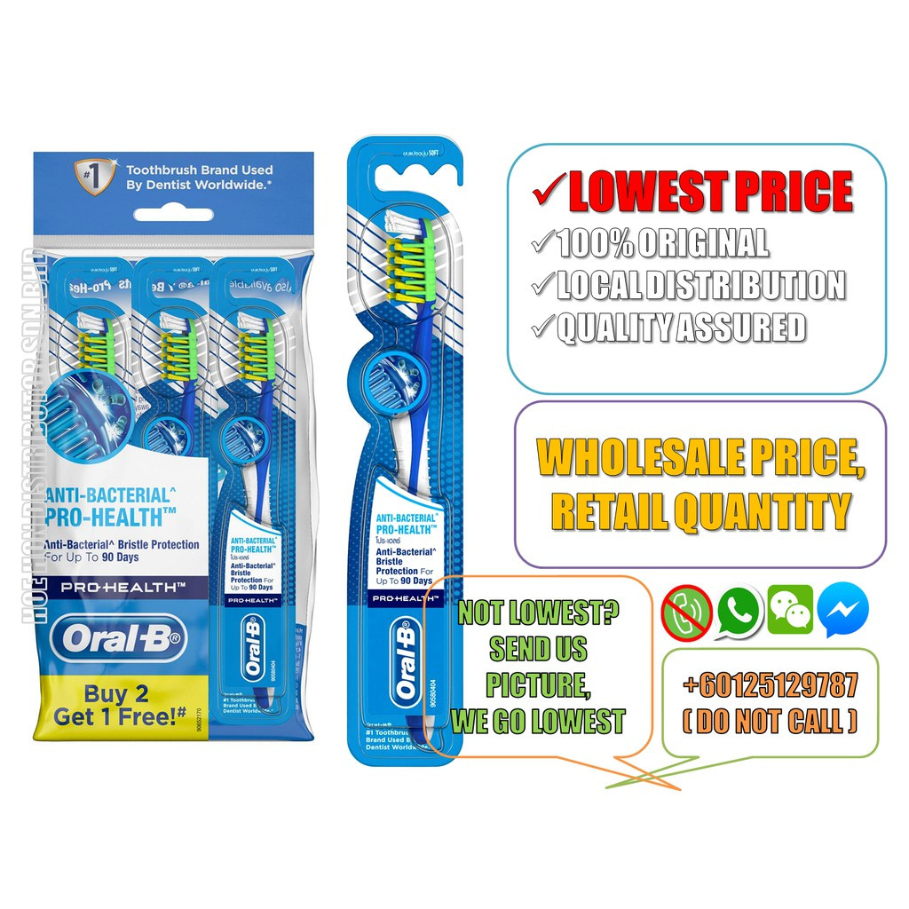 image of Premium Oral B Anti-Bacterial Pro-Health Soft Toothbrush 1 Unit (ORIGINAL)