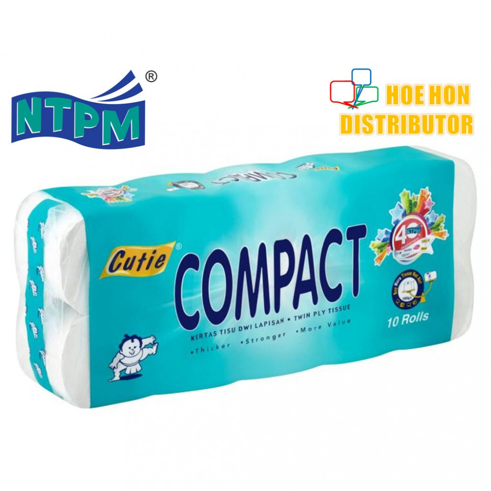 Cutie Compact Multipurpose Toilet Facial Hygiene Tissue 180g / 1.8kg 10 Roll Cutie Compact Multipurpose Toilet Facial Hygiene Tissue 180g / 1.8kg 10 Roll