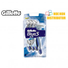 image of Gillette Blue 3 Ice Disposable Razor 4 Unit Value Pack / Pisau Cukur
