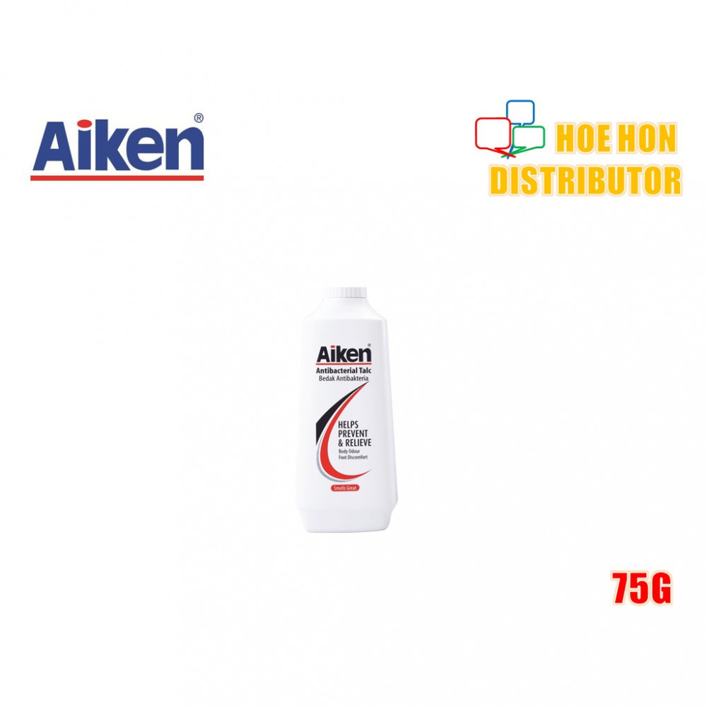 Aiken Antibacterial Talc Powder / Bedak Antibakteria 75g Aiken Antibacterial Talc Powder / Bedak Antibakteria 75g