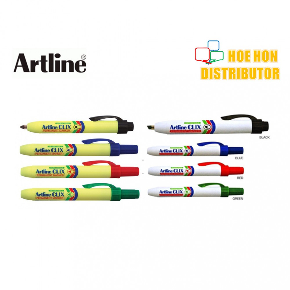 Artline Clix / Retractable Permanent Marker 1.5mm EK - 73 / 4.0mm EK - 93 Artline Clix / Retractable Permanent Marker 1.5mm EK - 73 / 4.0mm EK - 93