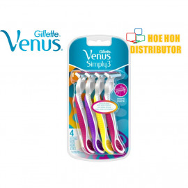 image of Gillette Venus Simply 3 Disposable Razor 4 Unit Value Pack / Pisau Cukur