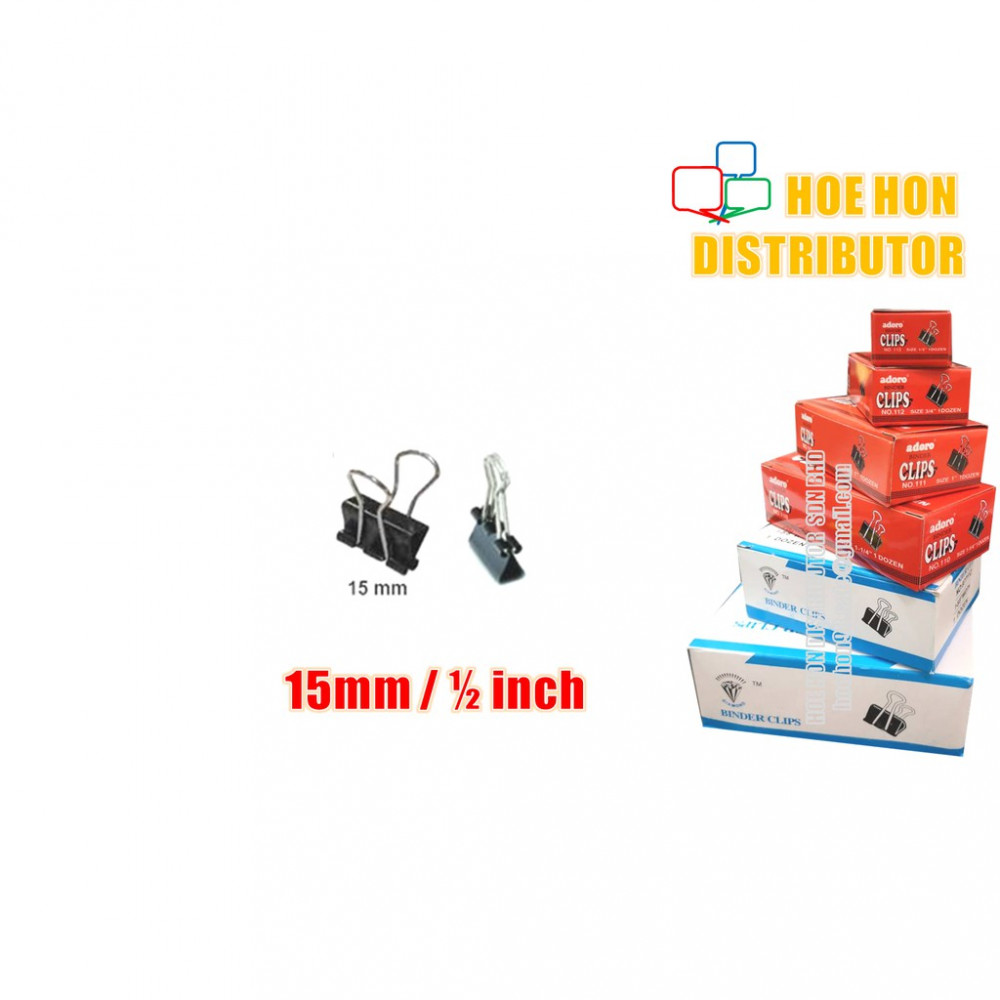 Multipurpose Binder Clips 15mm (1/2 Inch) 12pcs / Box Multipurpose Binder Clips 15mm (1/2 Inch) 12pcs / Box