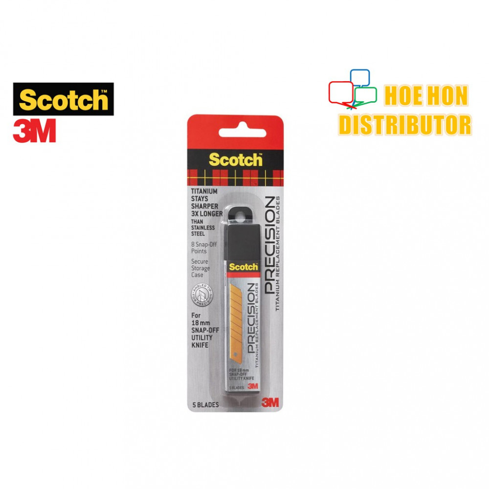 3M Scotch Precision Titanium Replacement / Refill Blade 18mm 5pcs 3M Scotch Precision Titanium Replacement / Refill Blade 18mm 5pcs