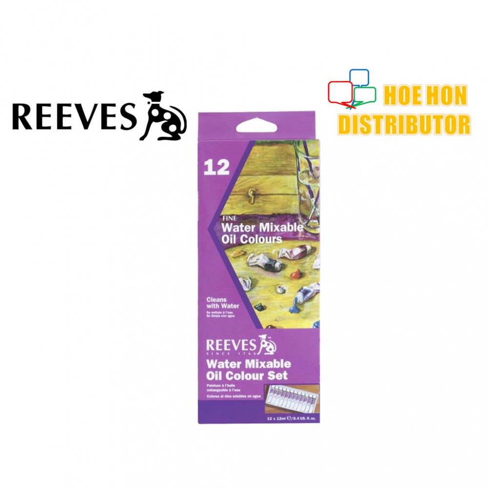 Reeves Fine Water Mixable Oil 12 Colour / Color Set Reeves Fine Water Mixable Oil 12 Colour / Color Set