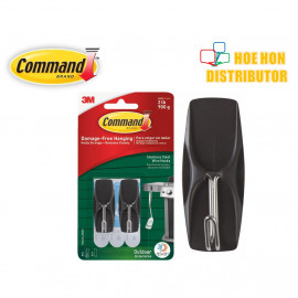 image of 3M Command Outdoor Exterior Stainless Steel Wire Hook / Hanger 2pc 17065S-AWES