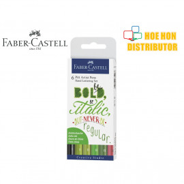 image of Faber-Castell / Faber Castell 6 Pitt Artist Pen Hand Lettering Green Tones Set