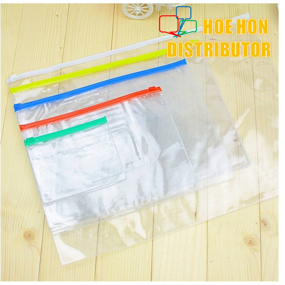 Multipurpose PVC Transparent File Zip Stationery Pencil Bag A3 A4 A5 A6 Multipurpose PVC Transparent File Zip Stationery Pencil Bag A3 A4 A5 A6