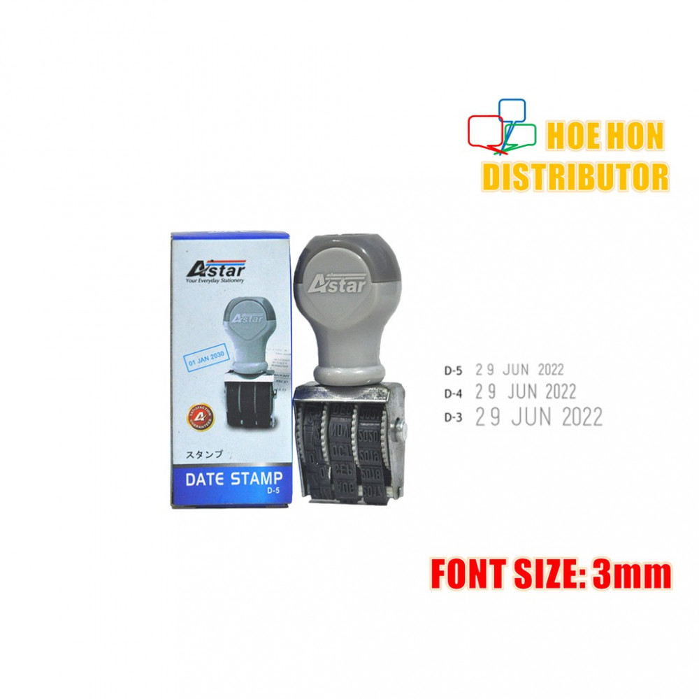Rubber Date Stamp D5 Font Size 3mm Rubber Date Stamp D5 Font Size 3mm