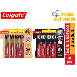 image of Colgate Slim Soft / Slimsoft Charcoal Ultra Soft Bristle Toothbrush / Berus Gigi