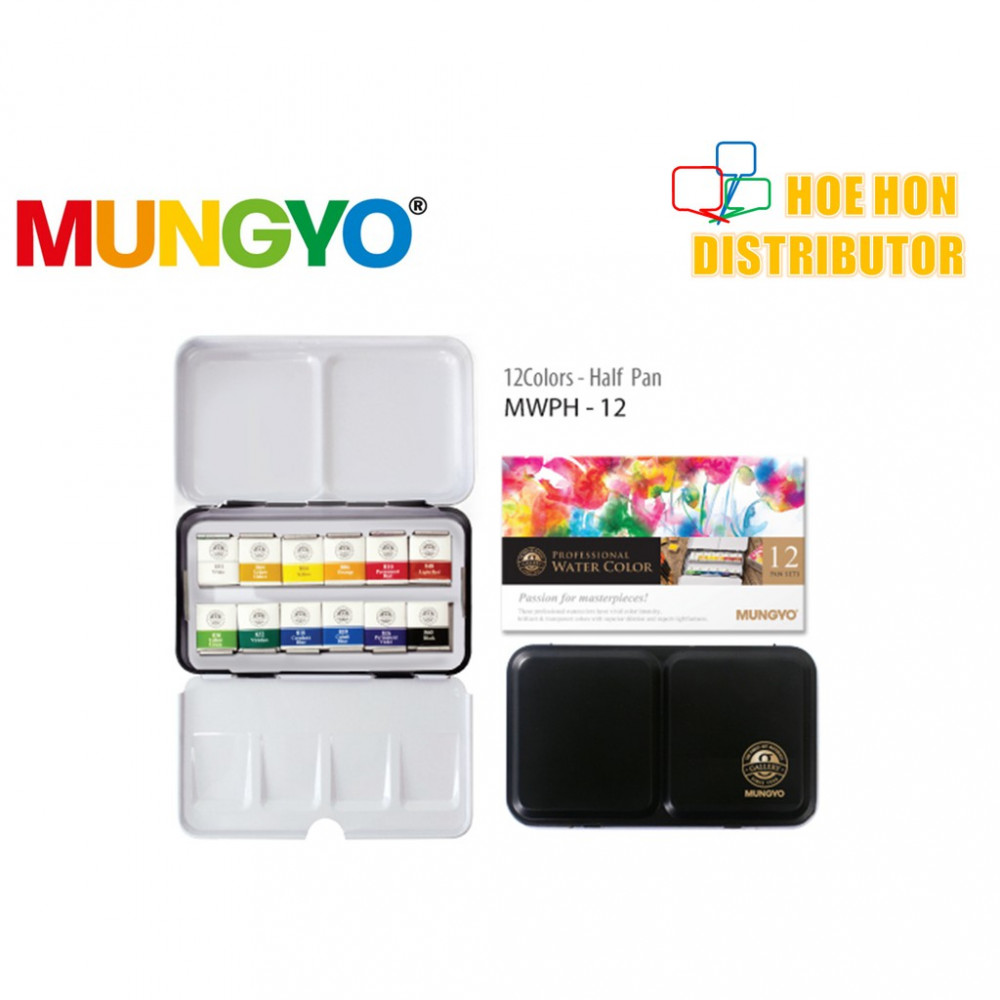 Mungyo Professional Water Color 12 Pan Set MWPH-12C Mungyo Professional Water Color 12 Pan Set MWPH-12C