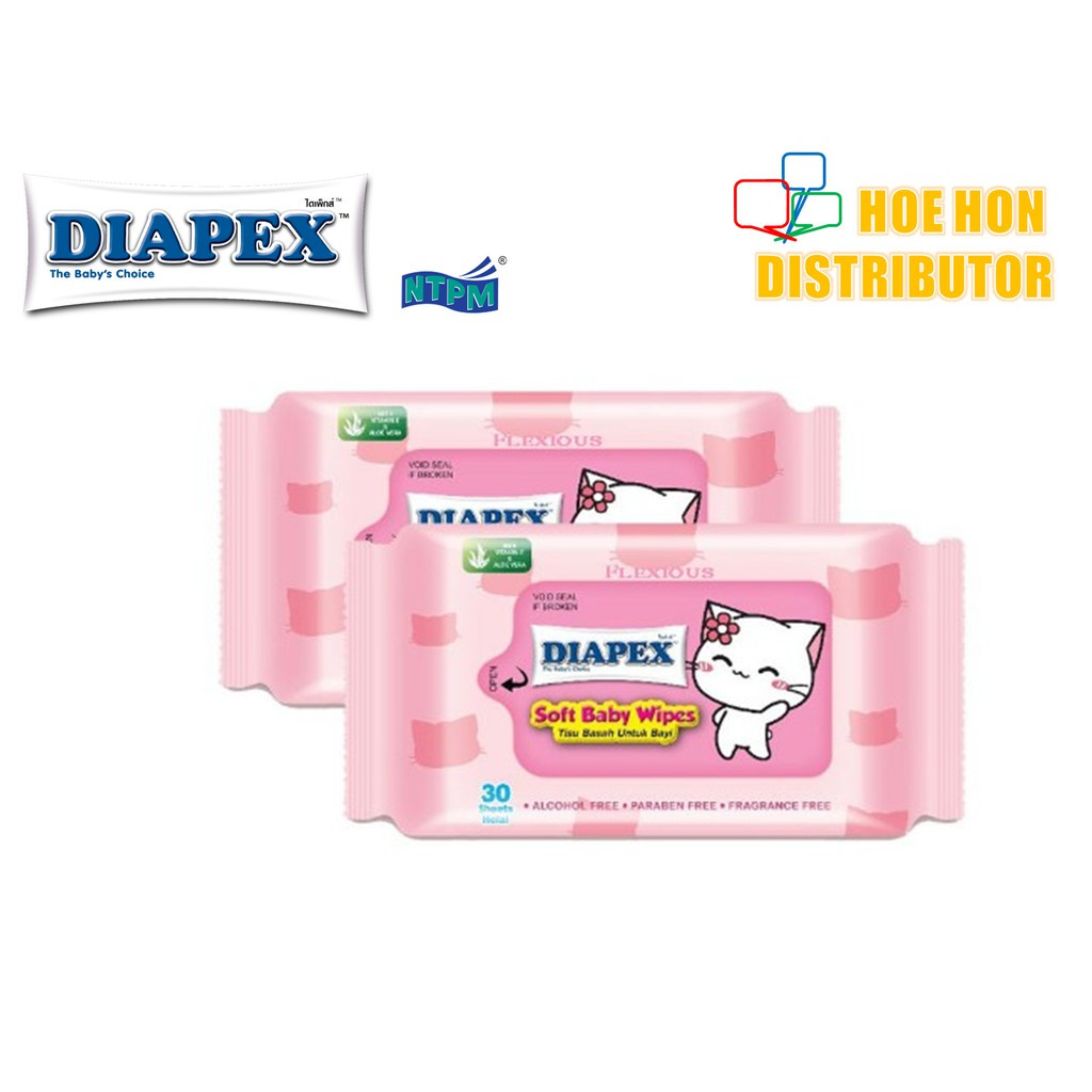 Diapex Soft Baby Wipe Wet Tissue / Tisu Basah Bayi 30 Sheet X 2 Pack Diapex Soft Baby Wipe Wet Tissue / Tisu Basah Bayi 30 Sheet X 2 Pack