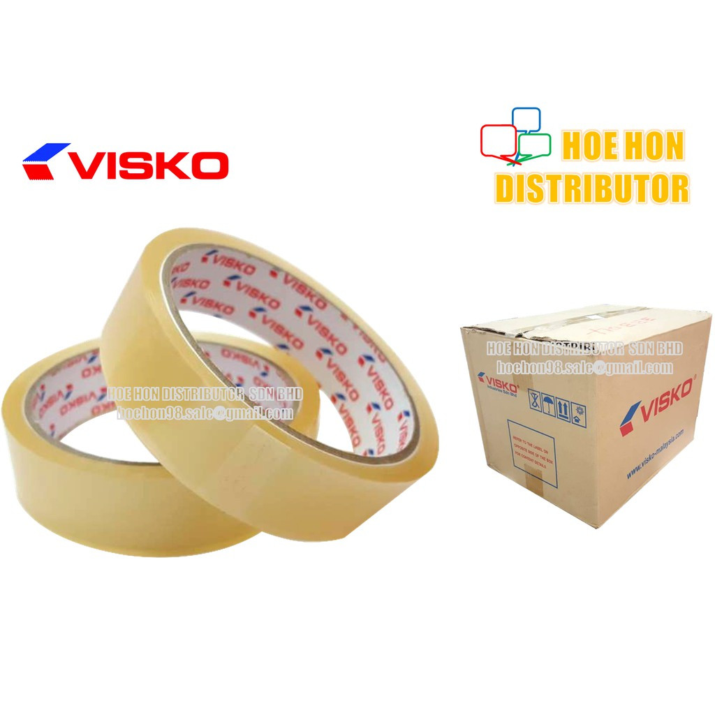 image of Visko OPP Adhesive Transparent Packaging Tape 24mm X 40 Yards / 1 Inch X 36m +
