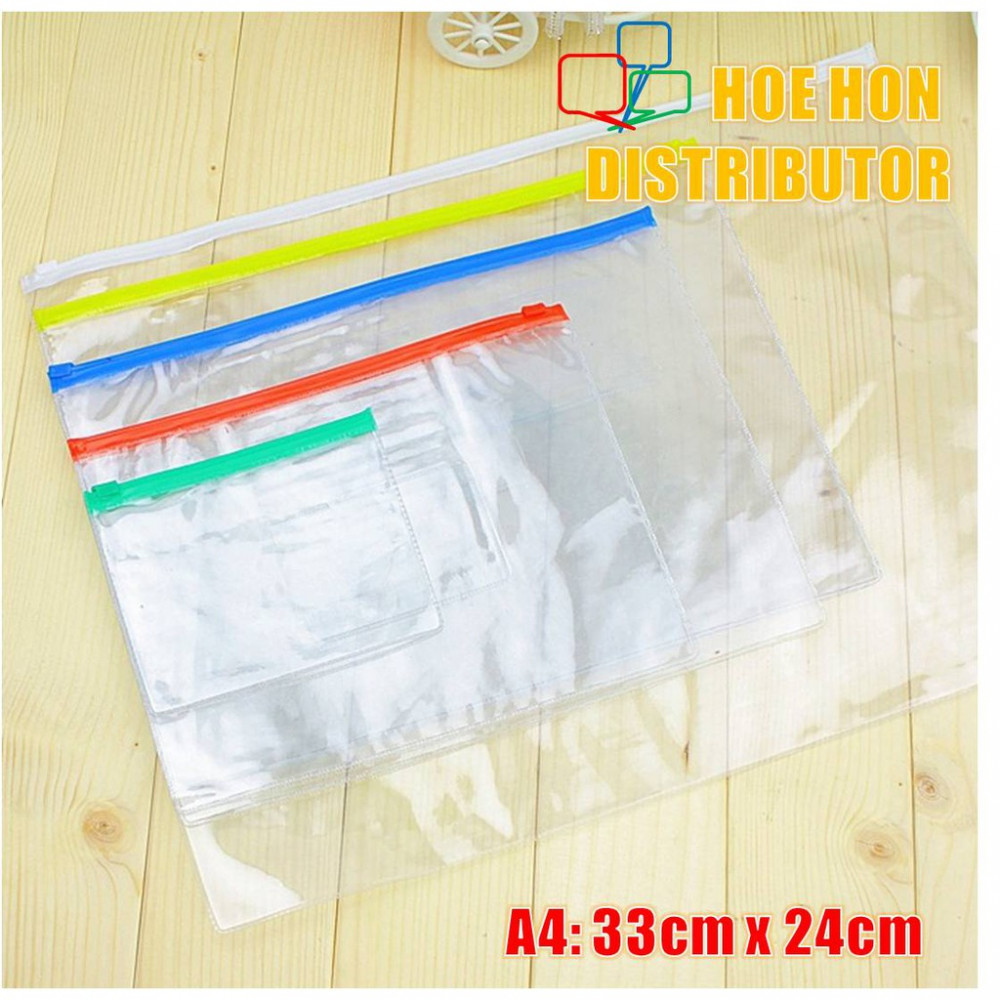 Multipurpose PVC Transparent File Zip Stationery Pencil Bag A4 Multipurpose PVC Transparent File Zip Stationery Pencil Bag A4