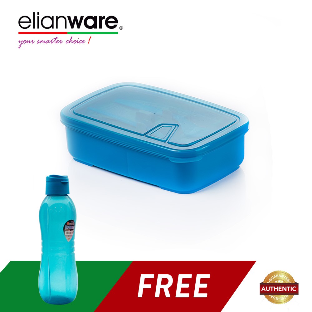Elianware Convenient 1.3 Ltr Lunch Box Container with Fork & Spoon FREE 1 Ltr BPA Free Water Tumbler Elianware Convenient 1.3 Ltr Lunch Box Container with Fork & Spoon FREE 1 Ltr BPA Free Water Tumbler