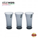 Elianware 550ml x 3Pcs Unbreakable Curvy Fashionable Transparent Cup Set