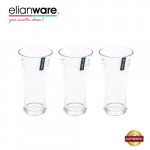 Elianware 550ml x 3Pcs Unbreakable Curvy Fashionable Transparent Cup Set