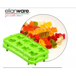 Elianware 2 Pcs Pack Happy Bear Stackable Ice Cube and Jelly Mould BPA Free