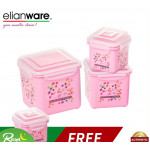 Elianware (BUY 3 FREE 1) Ezy-Lock 100% Airtight Neutron Microwavable Food Containers