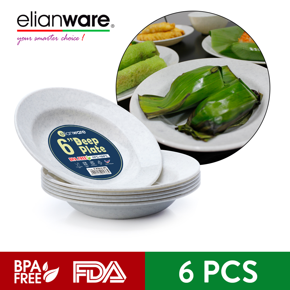Elianware 6’' Marble (6 Pcs Set) Deep Plate Rice Pinggan Plate Elianware 6’' Marble (6 Pcs Set) Deep Plate Rice Pinggan Plate