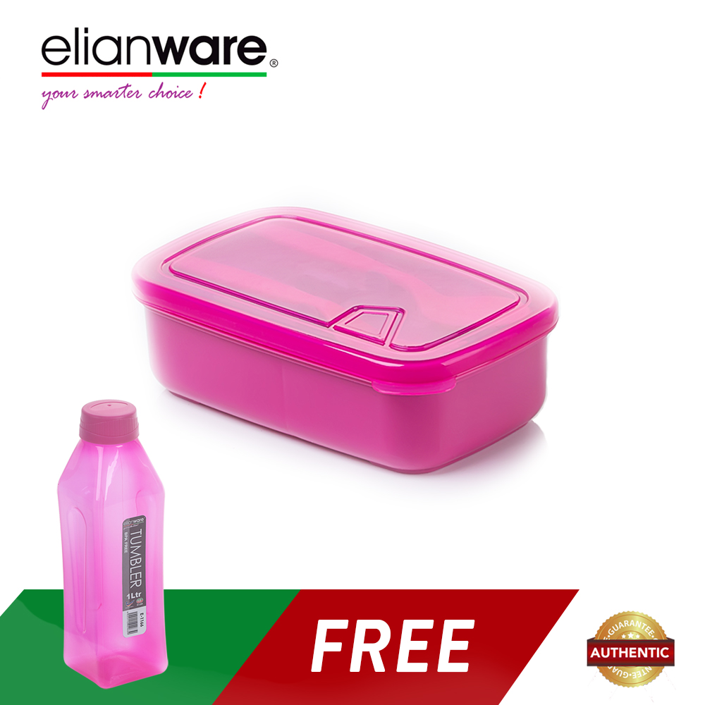 Elianware Pink 1 Ltr Water Tumbler FREE 1.3 Ltr Lunch Box with Fork & Spoon Elianware Pink 1 Ltr Water Tumbler FREE 1.3 Ltr Lunch Box with Fork & Spoon