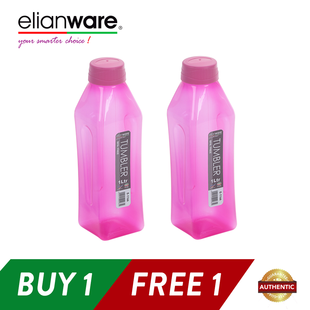 Elianware Pink (BUY 1 FREE 1) BPA Free Water Tumbler 1000ml x2 