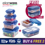 Elianware Ezy-Lock Compartments Microwavable 100% Airtight Food Containers [GIVADO EXCLUSIVE]