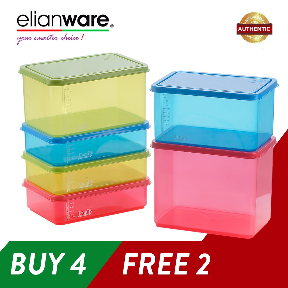 Elianware (BUY 4 FREE 2) BPA FREE Food Containers Family Set Elianware (BUY 4 FREE 2) BPA FREE Food Containers Family Set