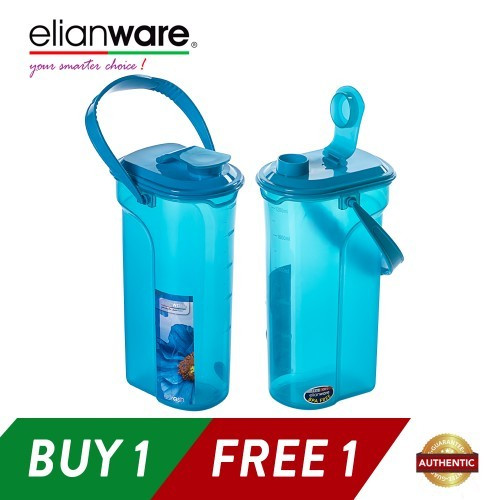 image of Elianware Rectangular E-Fresh BPA Free Water Tumbler with Handle 1.3Ltr x 2