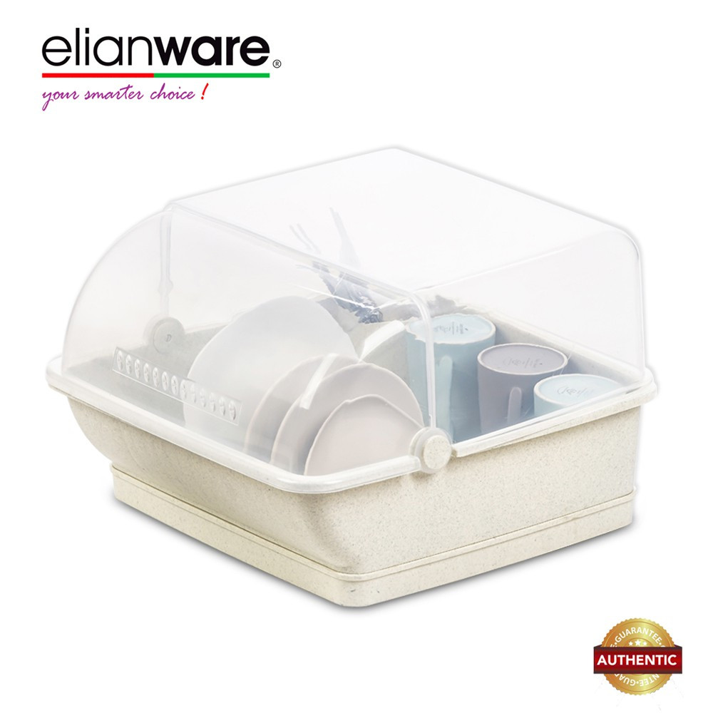Elianware Extra Large Dust Free Home Dish Rack Disk Drainer with Cover