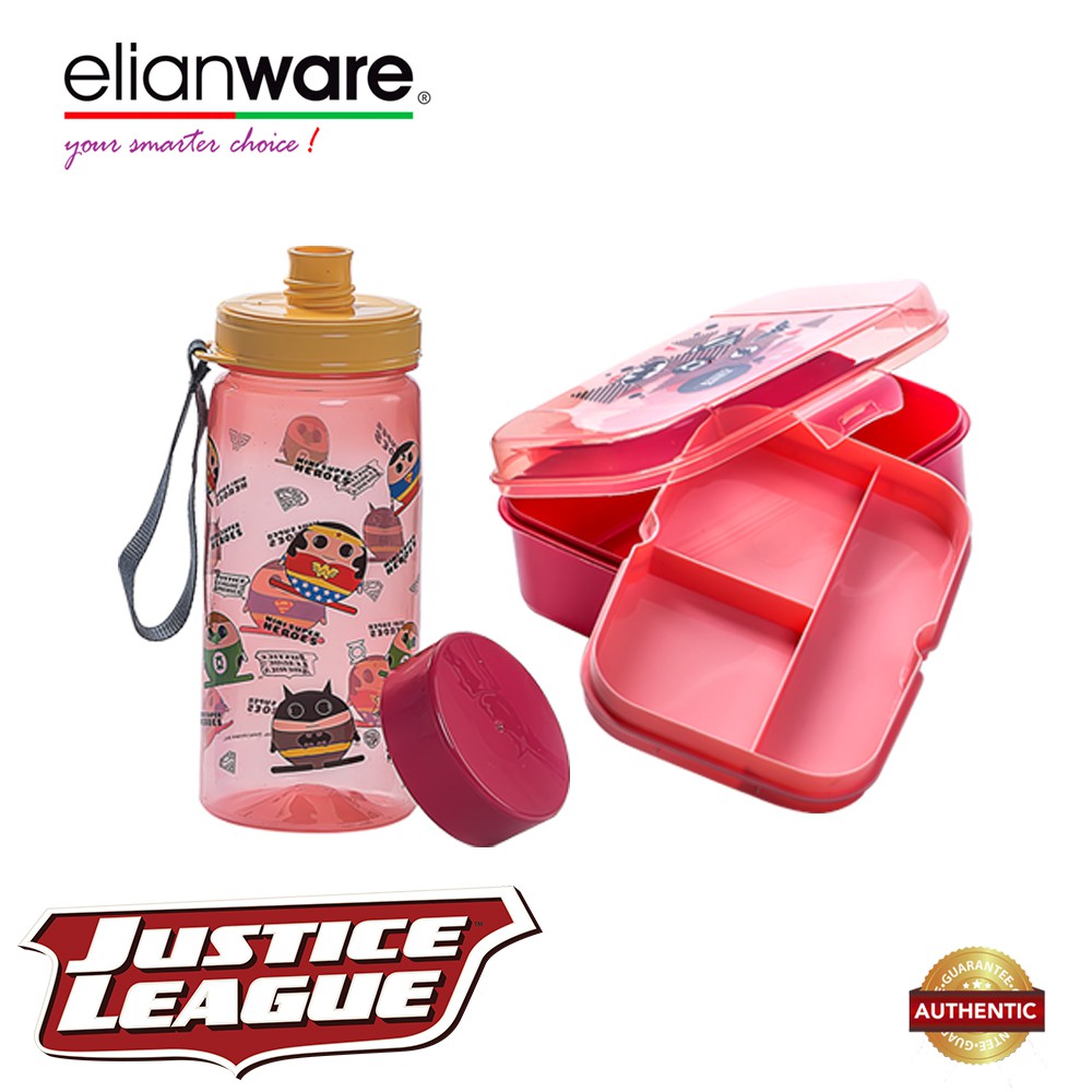 Elianware DC Justice League Mini Superheroes Lunchbox & Water Tumbler Value Set Elianware DC Justice League Mini Superheroes Lunchbox & Water Tumbler Value Set