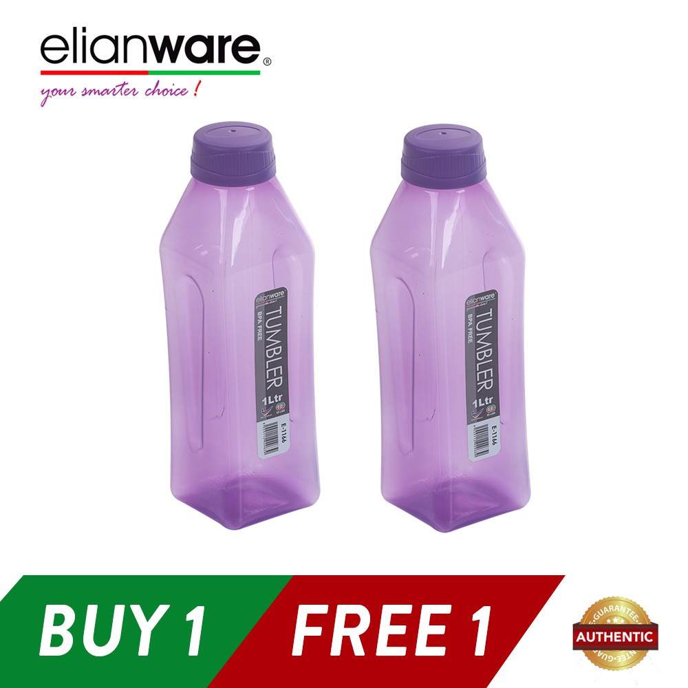 Elianware 2x1000ml BPA Free Water Bottle