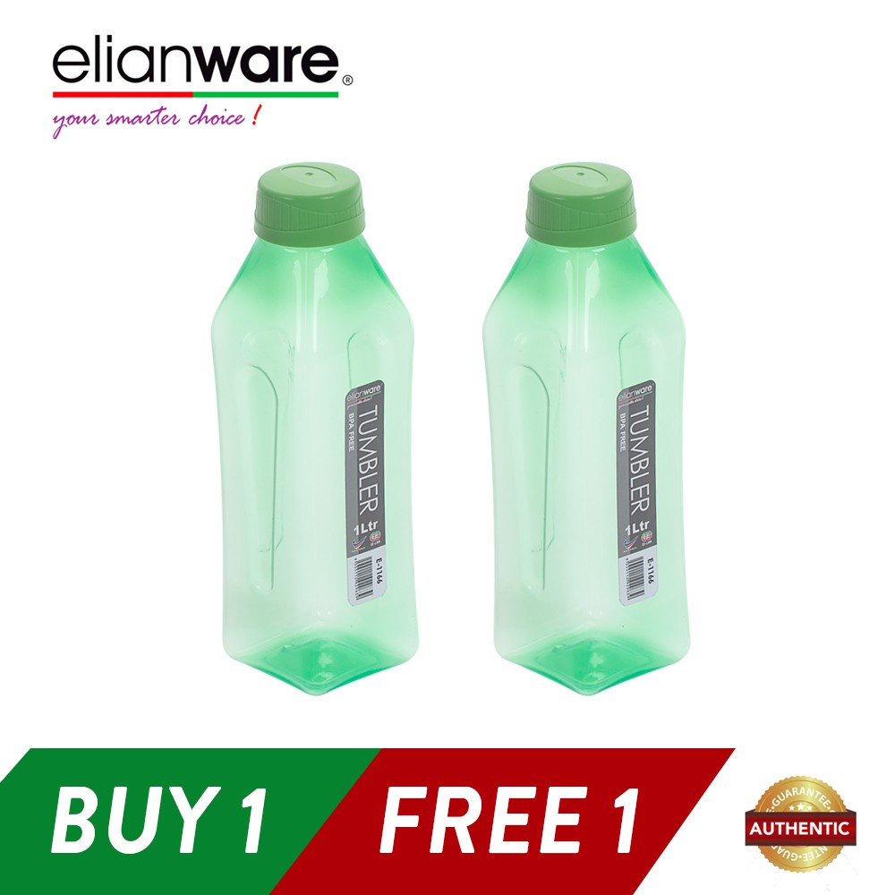 Elianware 2x1000ml BPA Free Water Bottle