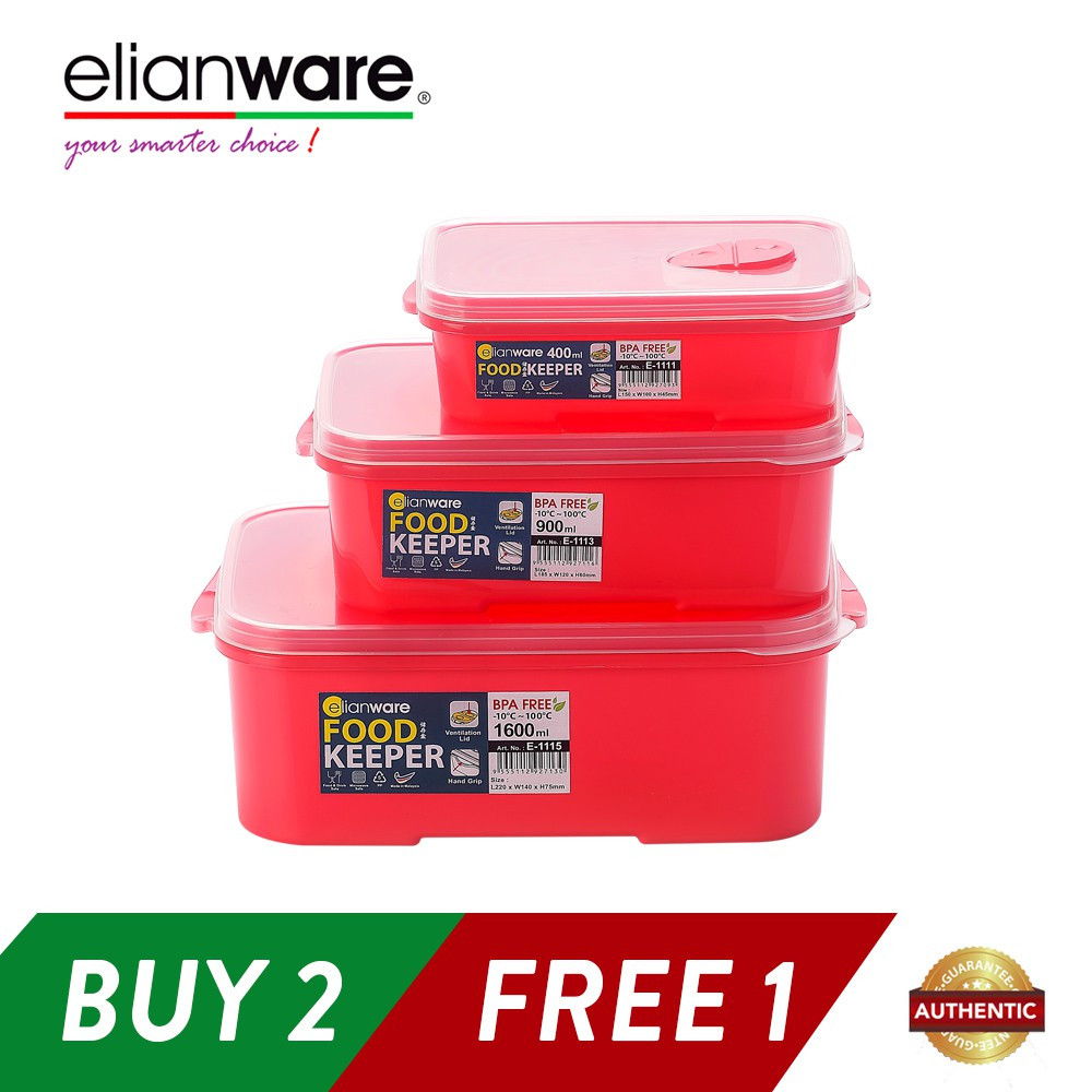 Elianware 3 Pcs BPA Free Special Food Keeper Set Microwavable Food Container (Buy 2PCS Free 1PCS Set)