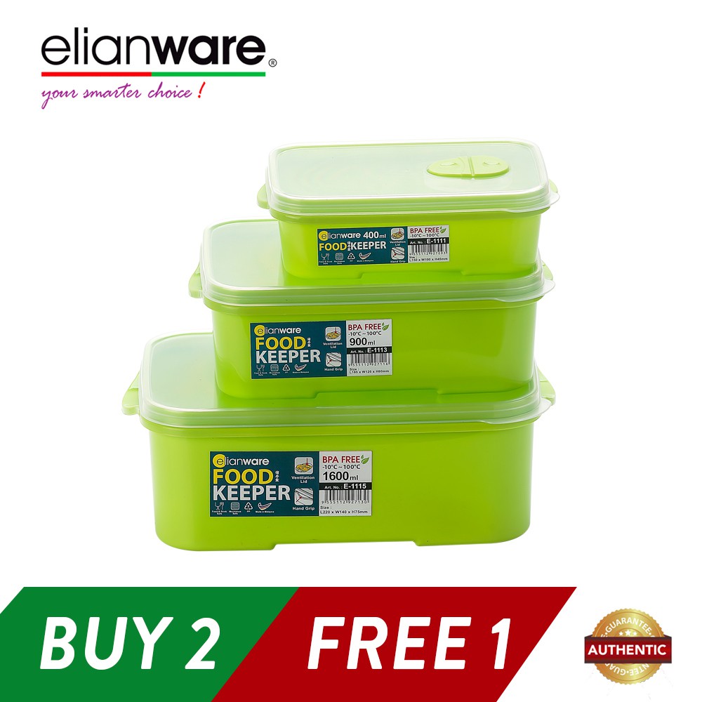 Elianware 3 Pcs BPA Free Special Food Keeper Set Microwavable Food Container (Buy 2PCS Free 1PCS Set)