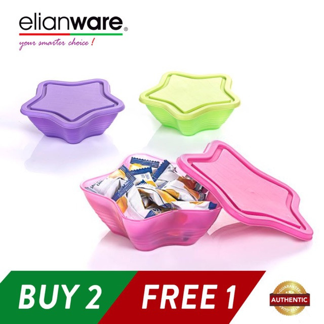 Elianware 3 Pcs 500ml Star Bowl Multipurpose Airtight Container