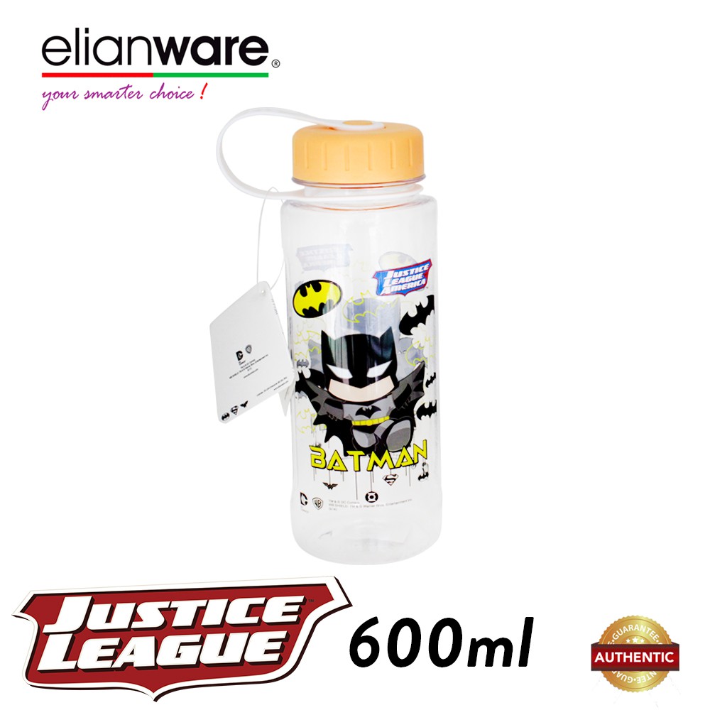Elianware DC Justice League 600ml BPA Free Heros Water Bottle