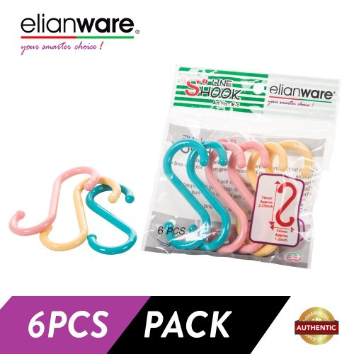 Elianware 6 Pcs (S) Multicolor S Hook