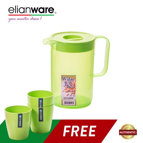 Elianware 1.2 Ltr BPA Free Fridge Water Jug [FREE 3 220ml Cups]