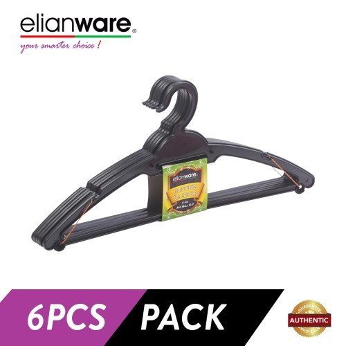 Elianware 6 Pcs Simple Black Durable Clothes Hanger Elianware 6 Pcs Simple Black Durable Clothes Hanger