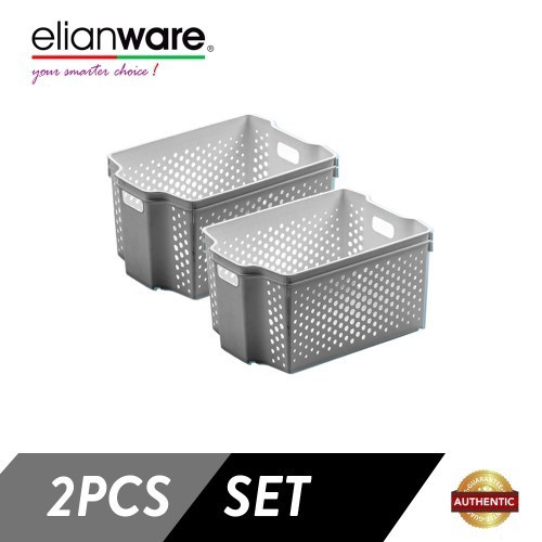 Elianware 2 Pcs Clean & Simple Stackable Basket (L2)