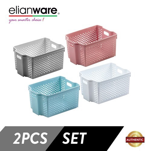 Elianware 2 Pcs Clean & Simple Stackable Basket (L2)