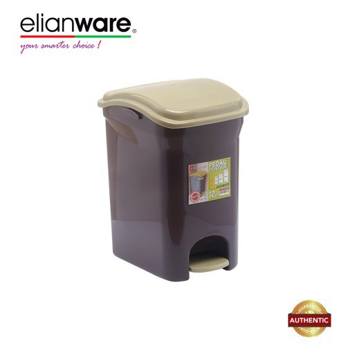 Elianware 12 Ltr BPA Free Antibacteria Antifungal Pedal Dustbin with Trashbag Holder