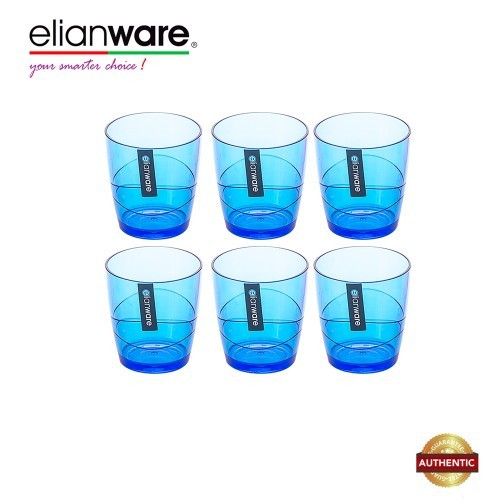 Elianware 220ml x 6 Pcs BPA Free Colourful Modern Drinking Cup Set