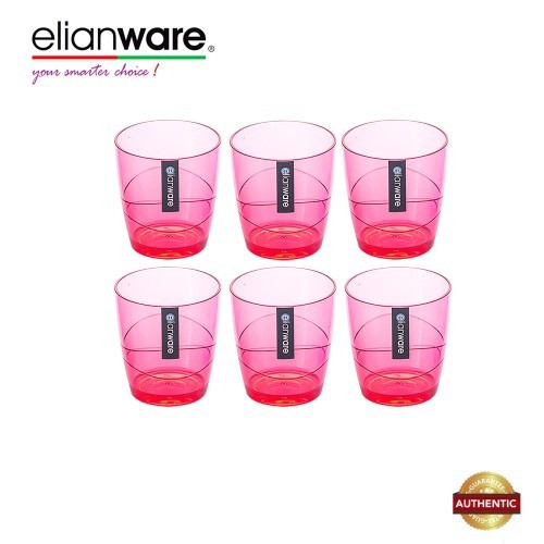 Elianware 220ml x 6 Pcs BPA Free Colourful Modern Drinking Cup Set